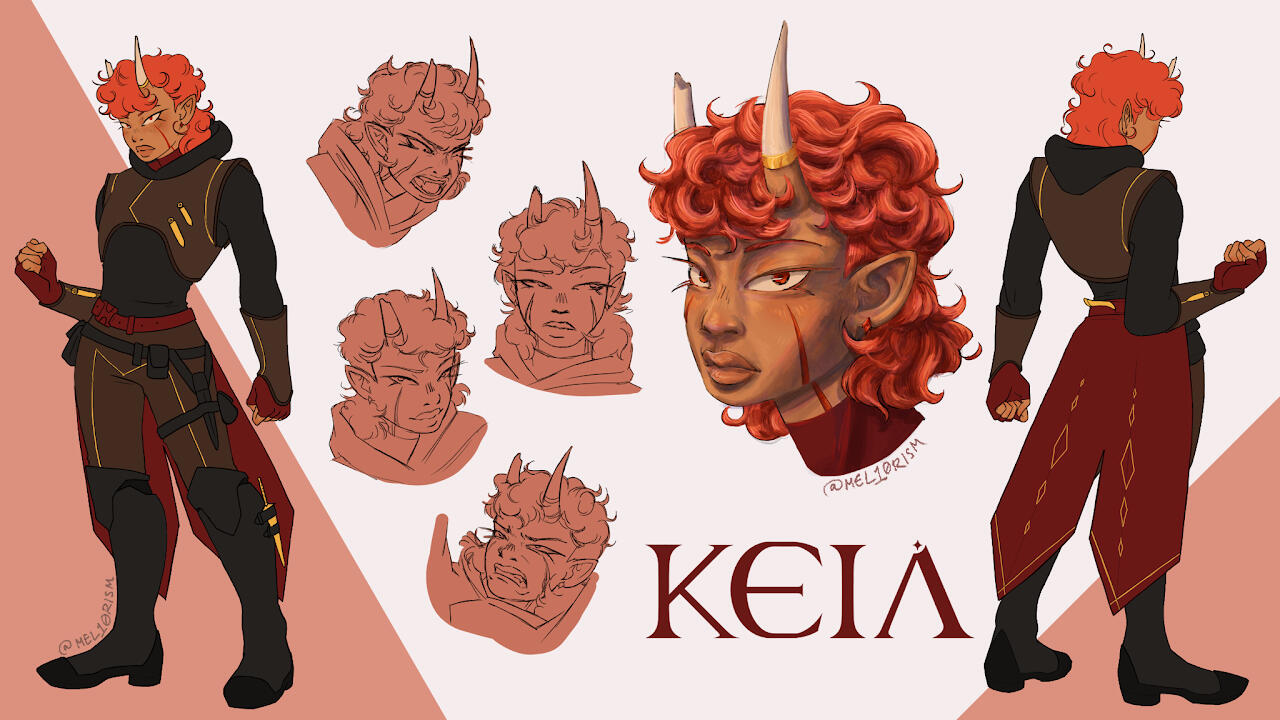 Reference sheet | 2 simple full bodies, 4 simple busts, rendered bust/head