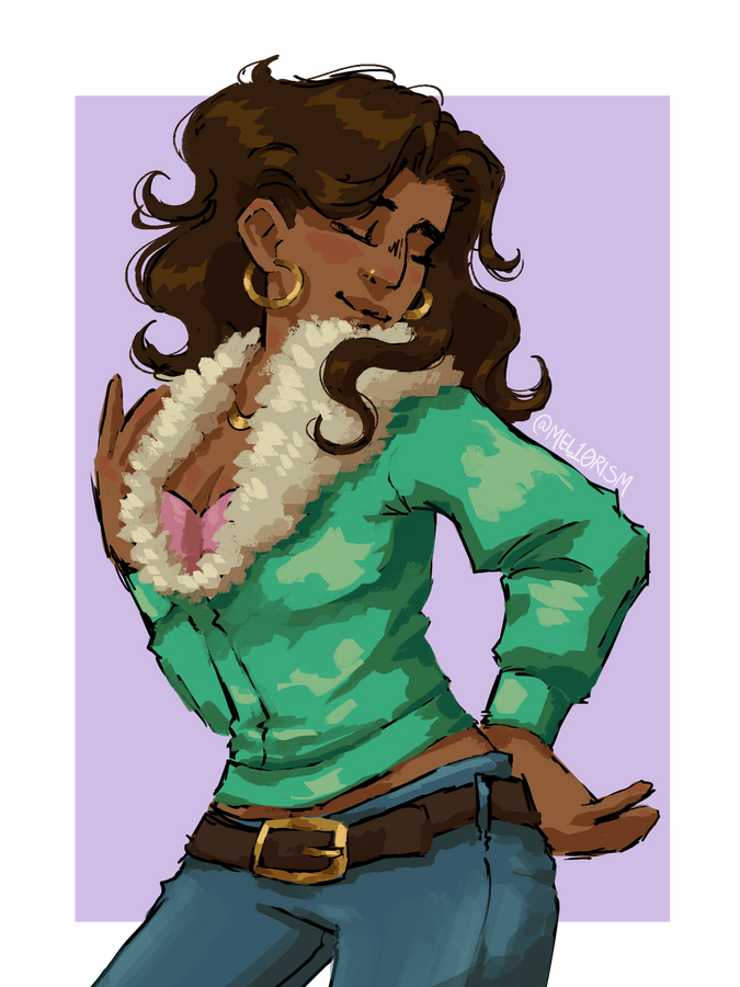 Half body | roughly rendered